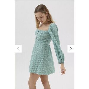 Urban Outfitters Teal Checkered Dress